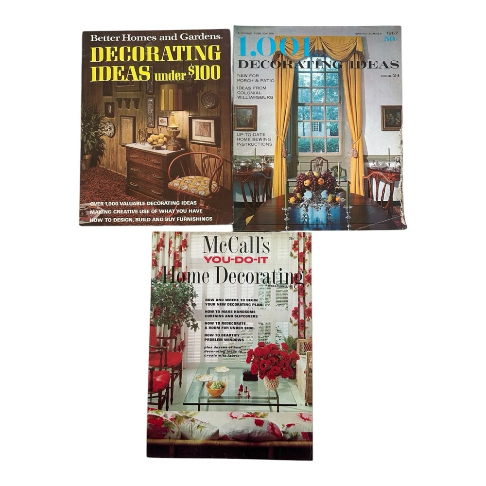 Vintage MCM Decorating Books Lot of 3 McCall's Better Homes & Gardens READ Art